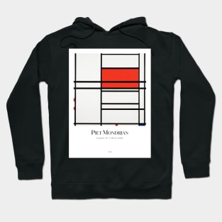 Composition No. 4 with red and blue with text Hoodie